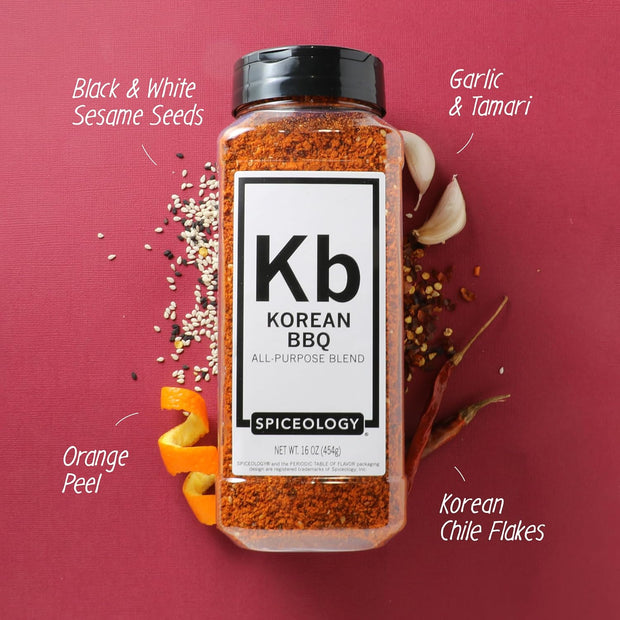 Spiceology – Korean BBQ Seasoning – Sweet & Savory Asian Rub with Gochugaru, Sesame, Soy – Great for BBQ, Bulgogi, Ramen, Stir Fry, Steak, Pork & Chicken – Korean Spice Blend & Dry Rub – 4.4 oz