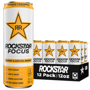 Rockstar Focus, 3 Flavor Variety Pack (White Peach, Lemon Lime, Orange Pineapple), 12 Fl Oz Cans (Pack of 12)