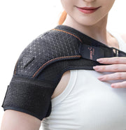 Shoulder Brace - Support & Injury Prevention Brace- Joint Pain Releaser- Shoulder Compression Wrap Strap - Adjustable Injury Accessories for Shoulders - Premium Quality Strap by FIGHTECH (Pink, L-XL)