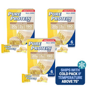 Pure Protein Bars, Chewy Chocolate Chip, Chocolate Deluxe, Chocolate Peanut Butter - Box of 6-3 Boxes - 1 Box of each flavor
