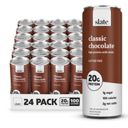 Slate Milk - High Protein Milk Shake - French Vanilla - Lactose Free, 20g Protein, 1g Sugar, 100 Calories, 1g Net Carbs, No Added Sugar - Natural, Breakfast Boost, Post Workout - 11 fl oz, 12 Cans