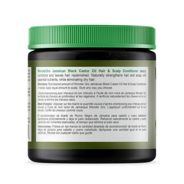 Jamaican Black Castor Oil Hair Grease Styling Conditioner, 12 fl oz - Great for Strengthening - Mega Hair Growth Therapy by Wonder Gro