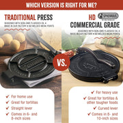 Victoria 8 Inches Cast Iron Tortilla Press, Roti Maker and Tortilladora, Pataconera Seasoned with Flaxseed Oil, Made in Colombia