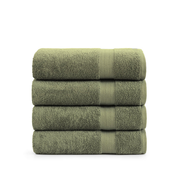 LANE LINEN 100% Cotton Zero Twist, Bath Towels (28"x54") - 4 Pieces - Large Towels for Bathroom - Quick Drying, Soft & Absorbent Large Shower Towel Set - Used in Gym, Hotel, Spa, Home - Living Coral