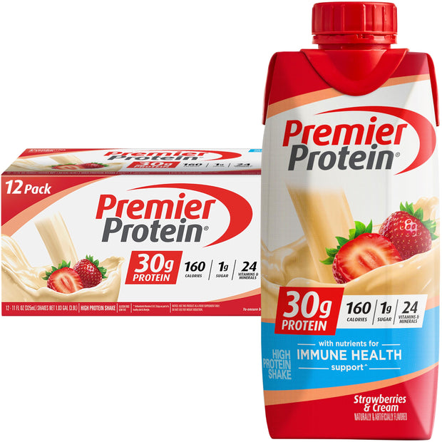Premier Protein Shake, Cinnamon Roll, 30g Protein, No Added Sugar, 24 Vitamins & Minerals to Support Immune Health, 11 fl oz, 4 Pack (Packaging May Vary)