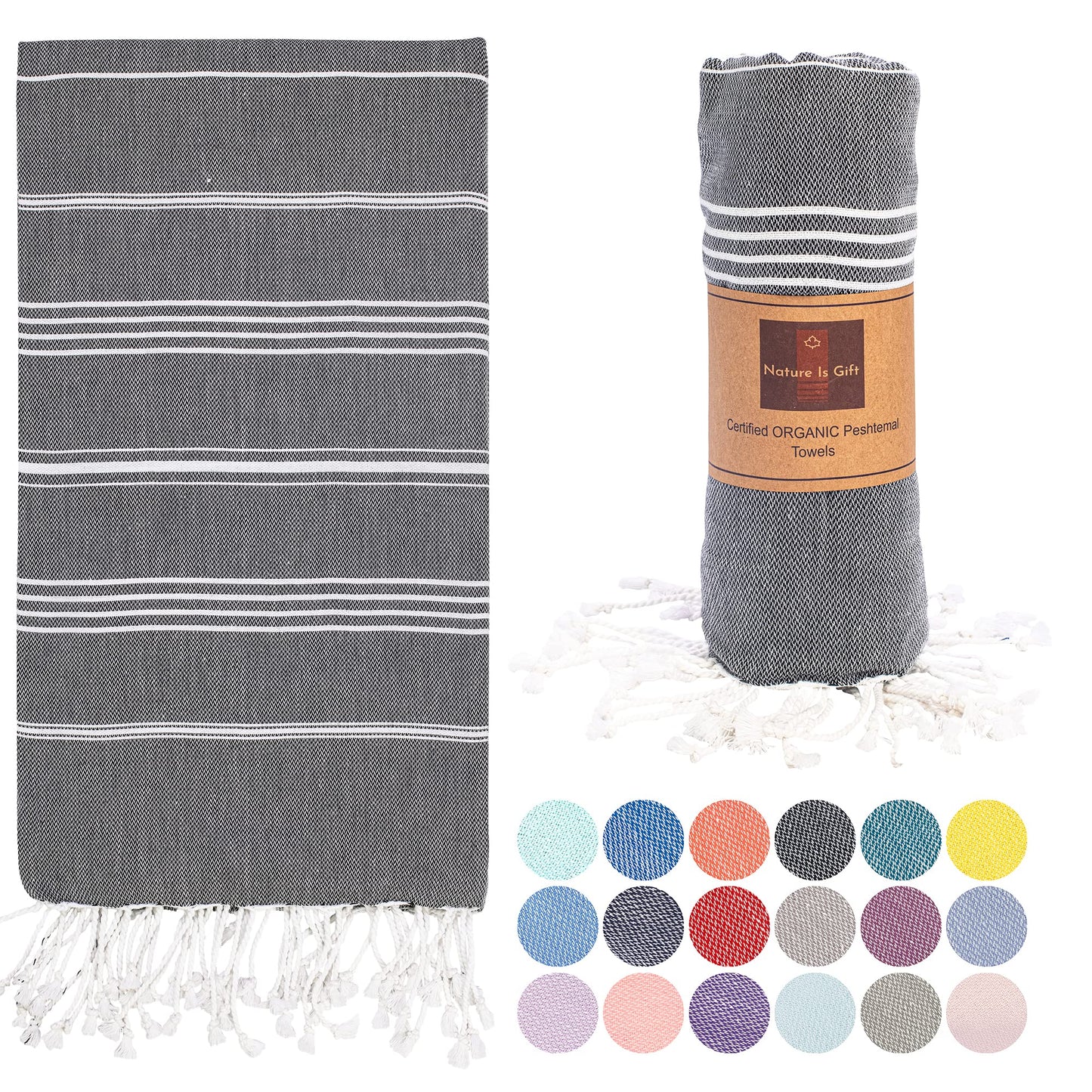 Beach Towel 100% Cotton Turkish Beach Towel Adult 38x70 Inch Pre-washed Absorbent Extra Large|Sand Free Quick Dry BathTowels|Lightweight Blanket|Travel Cruise Camping Spa Gym Yoga Sports Towel|Yellow