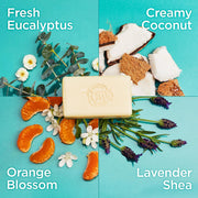 Tom's of Maine Bar Soap Variety Pack, Natural Bar Soap for Women and Men, Lavender & Shea, Fresh Eucalyptus, Creamy Coconut, Orange Blossom, 5 oz Bars (4-Pack)