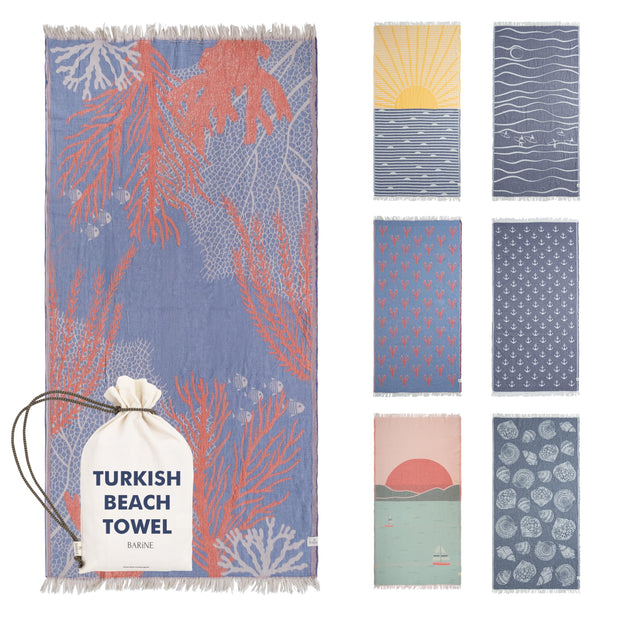 Turkish Beach Towel - Large 36 x 71 | Quick Dry Beach Towel is Essential for Enjoying A Day at The Beach | Sand Free Beach Towels for Clean and Comfortable Experience (Sunset, Large)