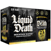 Liquid Death, Sparkling Mountain Water, 12-Pack (12oz Cans), Real Mountain Source, Infinitely Recyclable Ice-Cold Cans, American Made
