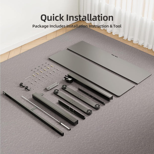 INNOVAR Electric Standing Desk, Adjustable Height Stand up Desks, 48 x 24 Inches Sit Stand up Desk for Home Office Computing, 3-Preset Memory Height Ergonomic Rising Desks, Black