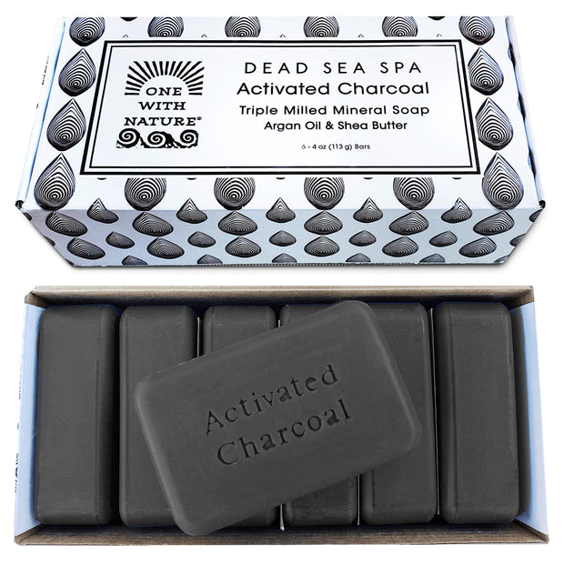 One With Nature Dead Sea Salt Sandalwood Soap 4oz 3-Pack – Purifying and Exfoliating Soap Bar with Dead Sea Minerals and Sandalwood for Face & Body, for Men & Women