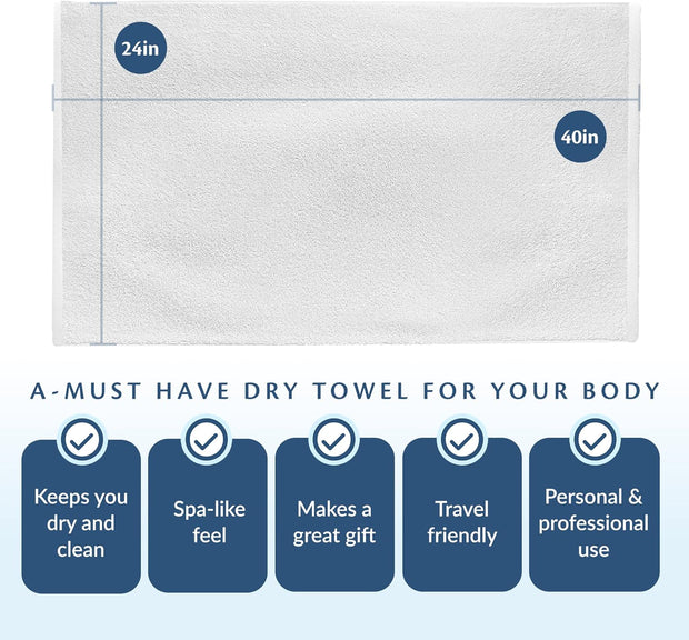 Small and Lightweight Cotton Towels Assorted Pastel Mix 24 x 40 inches Towels (6) Perfect Size for Hair Drying and Small Children