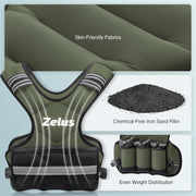 ZELUS Weighted Vest for Men and Women | 4-10lb/11-20lb/20-32lb Vest with 6 Ironsand Weights for Home Workouts | Adjustable Body Weight Vest Exercise Set for Cardio and Strength Training