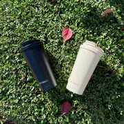 mocc 19oz Insulated Stainless Steel Tumbler, with Leak-Proof Lid and Foldable Straw, for Hot/Cold Coffee/Tea/Infused Water, for Travel & Gift (Black)