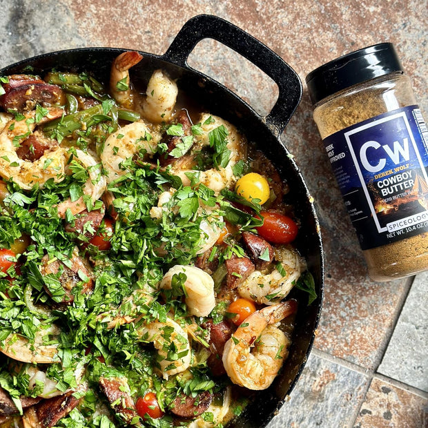 Spiceology – Derek Wolf Cowboy Butter Seasoning – Bold & Buttery Blend with Garlic, Smoked Paprika & Mustard – Perfect for Beef Brisket, Pork Chops, Chicken Thighs & Steak – 10.4 oz