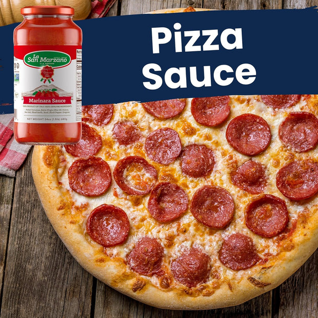 La San Marzano Marinara Sauce, 24 oz, Pasta Sauce Made in Italy, All Purpose Tomato Premium Quality, All Natural, Mediterranean Diet, Non GMO, Vegan, Gluten Free