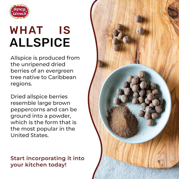 Spicy World Allspice Ground 16 Ounce - Huge 1 Pound Value Pack - All Spice Powder