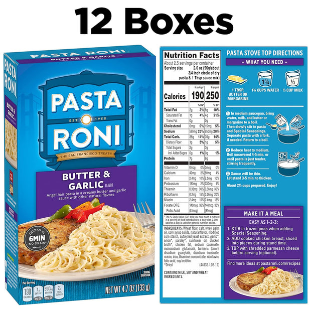 Pasta Roni Garlic Alfredo Fettuccine, 4.7 Ounce (Pack of 12)