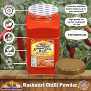 Rani Kashmiri Chilli Powder (Deggi Mirch, Low Heat) Ground Indian Spice 16oz (1lb) 454g PET Jar ~ All Natural | Salt-Free | Vegan | Kosher | Gluten Friendly