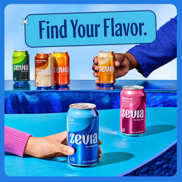 Zevia Zero Sugar Soda, Cola, 12 Ounce Cans (Pack of 12)