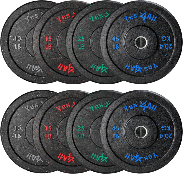Yes4All 2" Bumper Plate, 10-190 LB Olympic Rubber Weight Plate with Steel Hub for WeightLifting, Strength Training, Home Gym, Less Impact, Absorb Bounce & Shock, Multiple Options