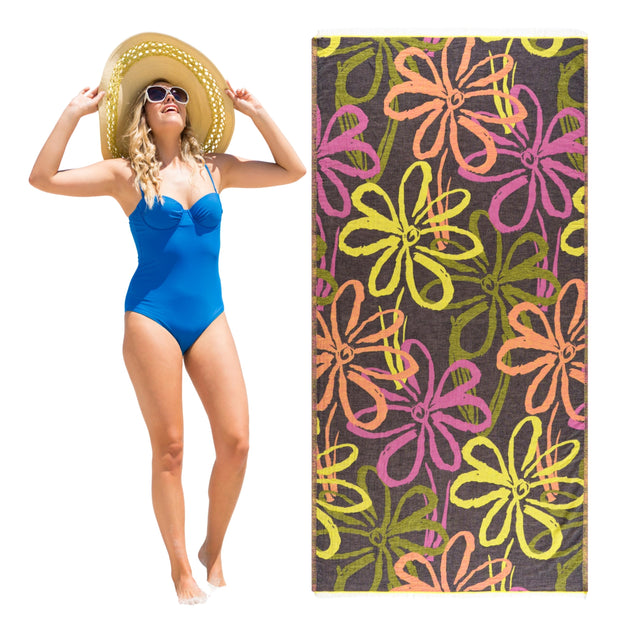 PÜSKÜL - Authentic 100% Turkish Cotton Turkish Beach Towel, Genuine Made in Turkey Quality - Soft, Quick Dry, Sand Free, Light Like Cloud, Oversize 36x70 Peshtemal Towels (Pack of 1, Arat Orange)