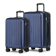 KYME Suitcase Hardshell With Double Spinner Wheels, PC+ABS TSA Lock Travel Luggage (Pink, 2Pcs Set(20"/24"))