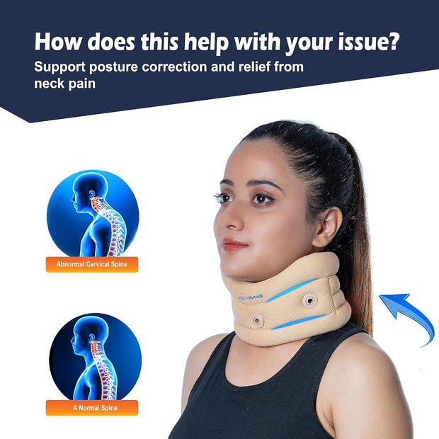 Wonder Care Neck Brace for Sleeping Cervical Collar Adjustable Neck Support Brace Relief Cervical Spine Pressure Ideal for Travel, Office Workers & Neck Injury Recovery, X-Large