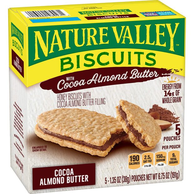 Nature Valley Biscuit Sandwiches, Peanut Butter, Snack Bars, 10 Bars, 13.5 oz