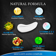 Mens Face Moisturizer Cream - Anti Aging & Wrinkle for Men with Collagen, Retinol, Vitamins E, Jojoba Oil - Face Lotion - Age Facial Skin Care - Eye Wrinkle - Day & Night - 4 oz