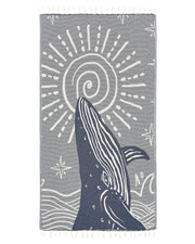 Sand Cloud Turkish Beach Towel - Sand Free - 100% Organic Turkish Cotton Yarn - Quick Dry Towel for Beach, Picnic, Blanket or Bath Towel - As Seen on Shark Tank - Marine Life (Whale Shark)