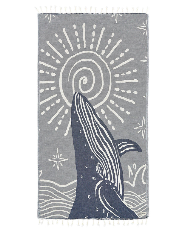 Sand Cloud Turkish Beach Towel - Sand Free - 100% Organic Turkish Cotton Yarn - Quick Dry Towel for Beach, Picnic, Blanket or Bath Towel - As Seen on Shark Tank - Marine Life (Whale Shark)