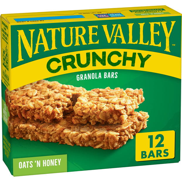 Nature Valley Crunchy Granola Bars, Oats 'n Honey, 48 Ct, 35.76 oz (24 Pouches)