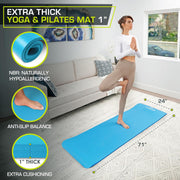 ProsourceFit Extra Thick Yoga and Pilates Mat ½” (13mm), 71-inch Long High Density Exercise Mat with Comfort Foam and Carrying Strap