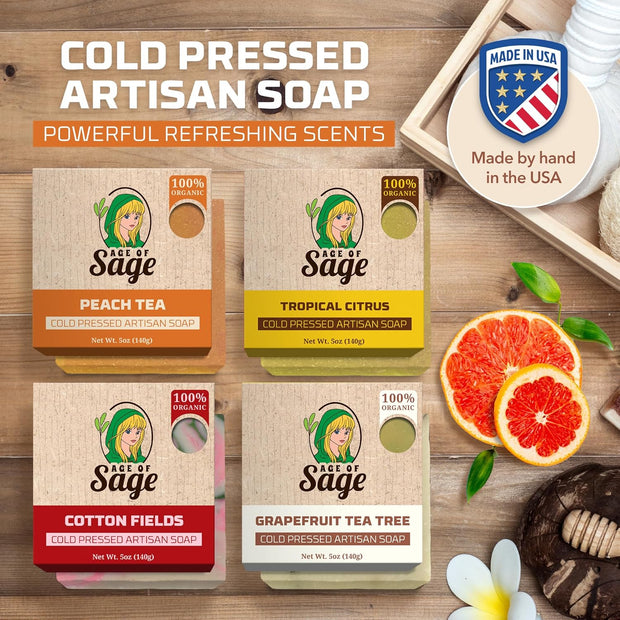 Natural Bar Soap Gift Set for Women Vegan Bath H made Cold Process Artisan with Essential Oil, Aromatic All Moisturizing Wash Soaps, Fragrant Victorian Scent (4 Pack) 1 Count (Pack of 4)