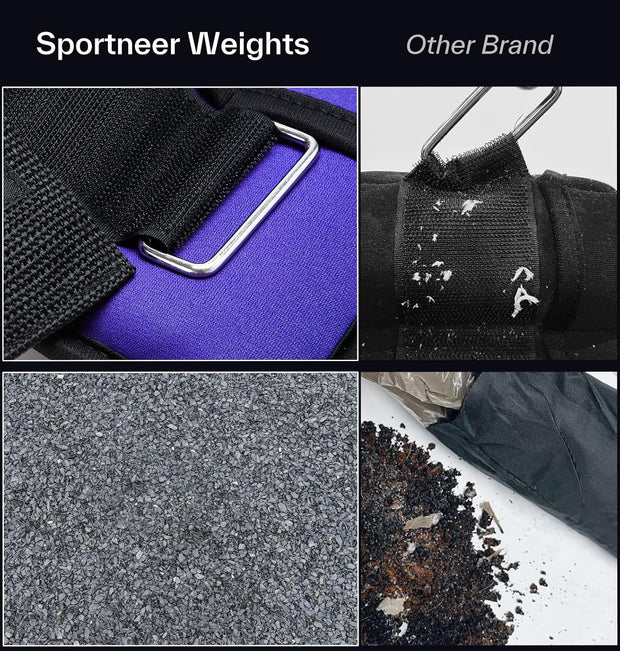 Sportneer Adjustable Ankle Weights for Women and Men 7 lbs/Pair Adjustable Leg Weights with Secure Straps, Strength Training Weighted for Yoga, Walking, Running, Aerobics, Gym, Physical Therapy