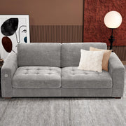 Ihanherry 146" U-Shaped Modern Sofa Modular Sectional Cloud Couch with 2 Ottoman, 6-Seat Chenille Deep Seat Sofa with 6 Pillows for Living Room, Bedroom and Apartment, Grey