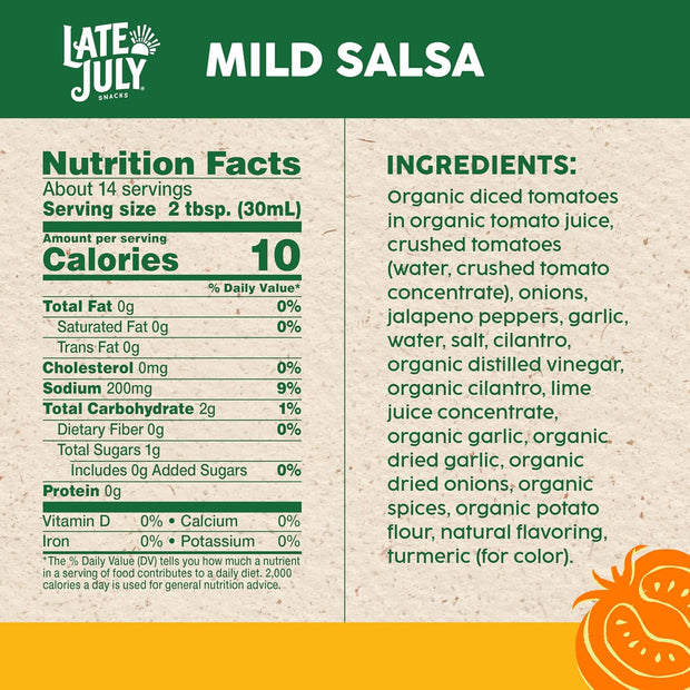 Late July Snacks Mild Salsa, 15.5 oz Jar