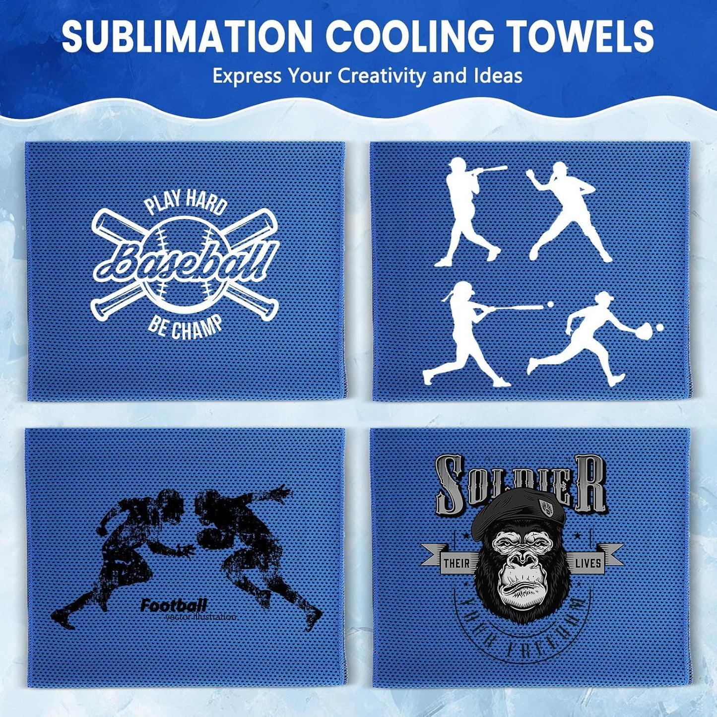 Hosuly 200 Pack Cooling Towels 40"x12" Ice Breathable Soft Chilly Sweat Rag Microfiber Workout Rags for Gym Cooling Towels for Neck and Face for Yoga Golf Sport Running