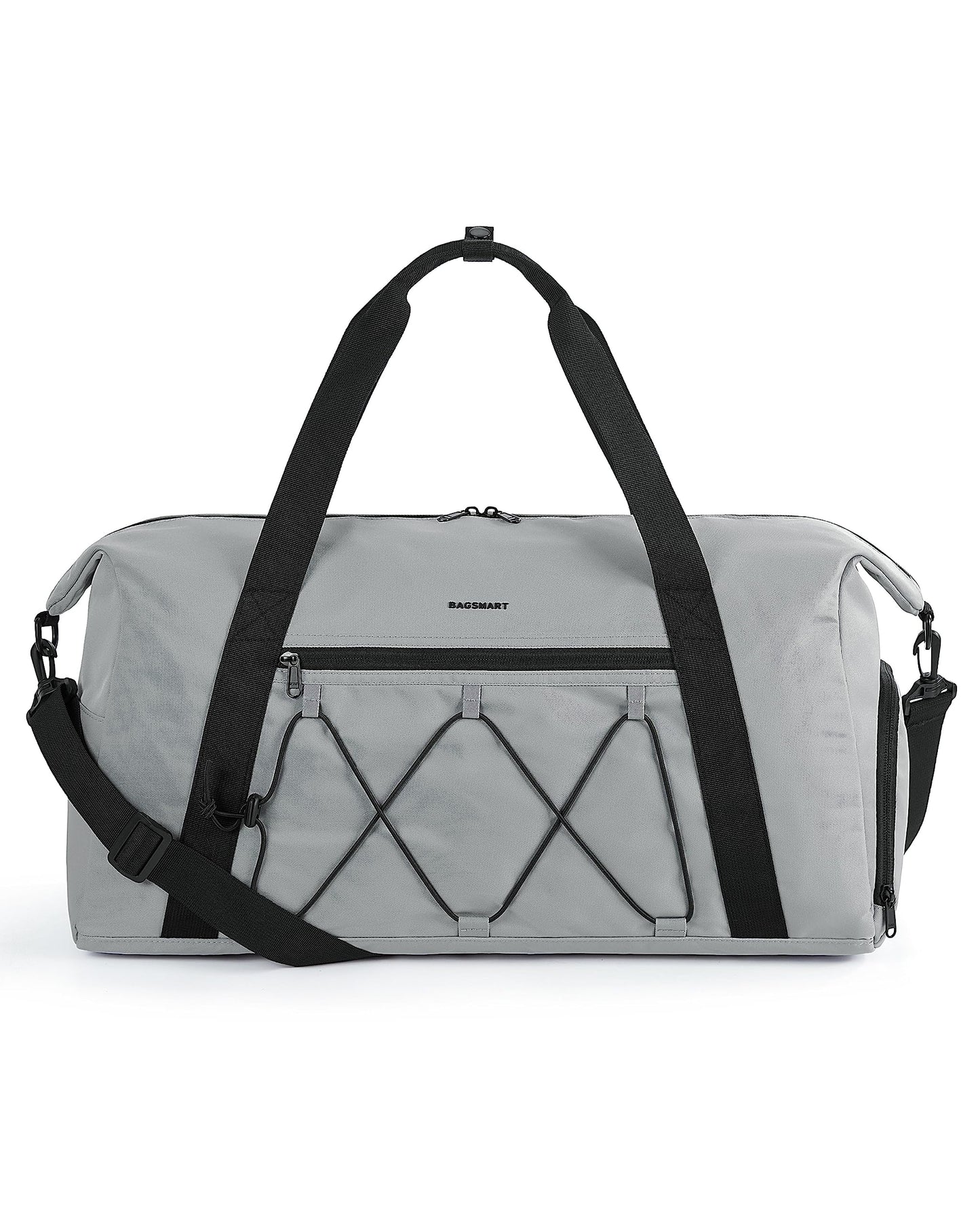BAGSMART Small Gym Bag With Shoe Compartment & Wet Pocket, Lightweight Sports Travel Duffel Bag, Carry On Bag Weekender Overnight Bag, Water Resistant Sports Gym Tote Bags Swimming Yoga, Beige