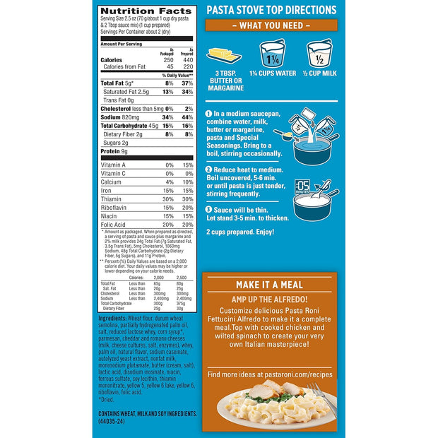 Pasta Roni Garlic Alfredo Fettuccine, 4.7 Ounce (Pack of 12)