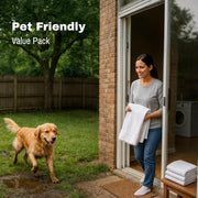 JMR 12 Pack Thin 100% Cotton Utility Towels (20x40 White) - Quick-Dry, Lightweight & Economical for Pets, Gym, Cleaning, Kitchen, Travel, Hair, Auto - Practical Multi-Use Space Saver, Bulk Value