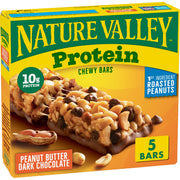 Nature Valley Breakfast Bars, Protein Granola Bars, Peanut Butter Dark Chocolate, Chewy, Gluten-Free, Individually Wrapped, On-the-Go, No Artificial Flavors or High Fructose Corn Syrup, 15-Count Box