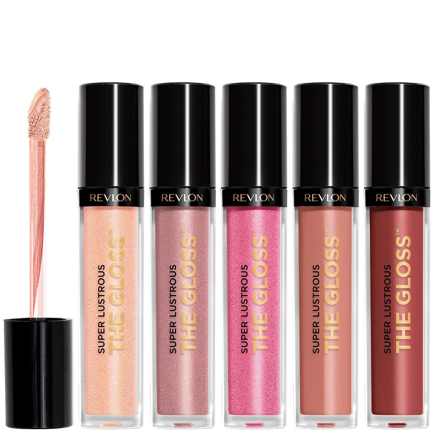 Revlon Super Lustrous Lip Gloss, Non-Sticky, Hydrating, High Shine Finish, 215 Super Natural, 0.13 oz