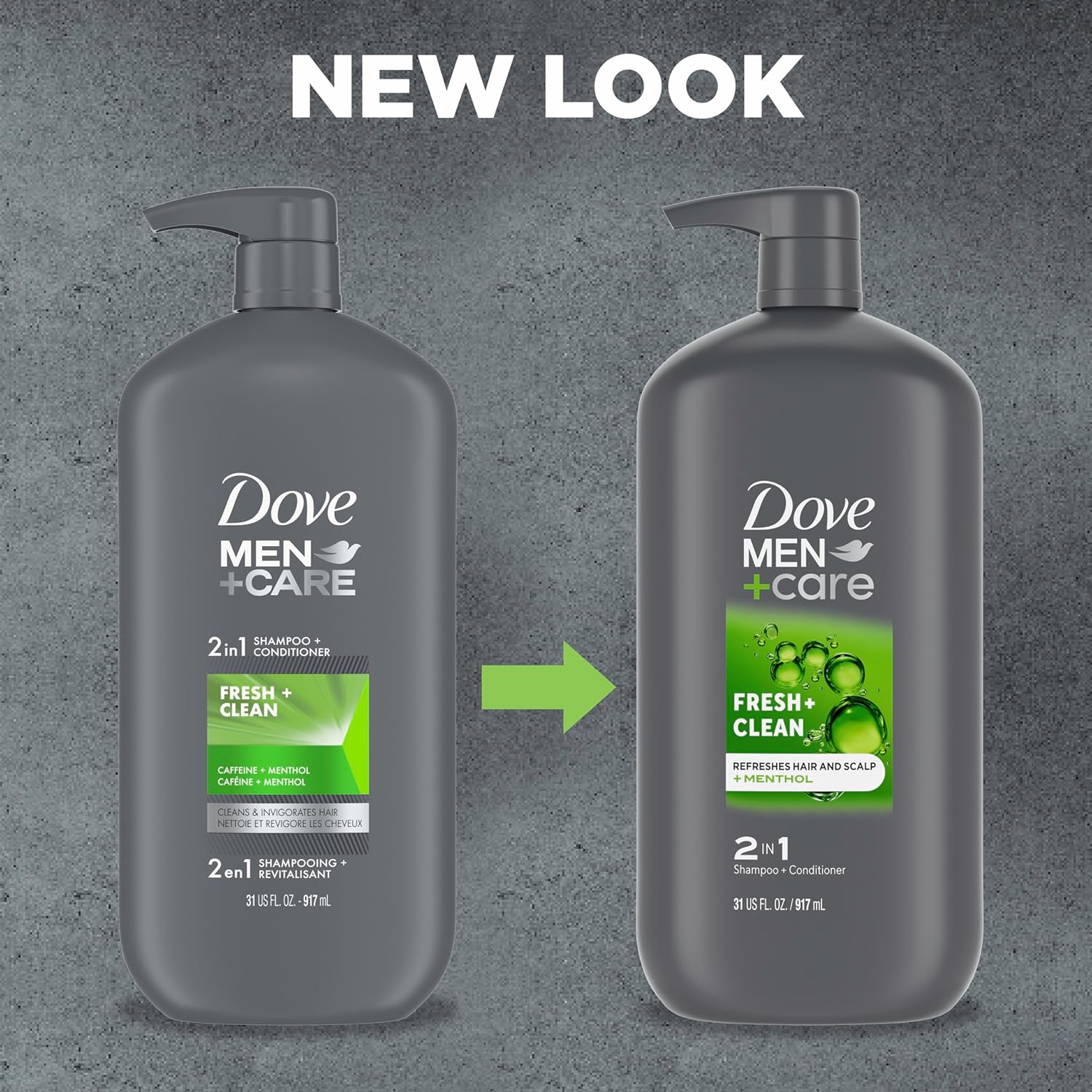 Dove Men+Care 2 in 1 Shampoo and Conditioner Fresh & Clean for Clean Hair Shampoo and Conditioner for Stronger, Healthy Hair Everyday 31 oz (Pack of 2)