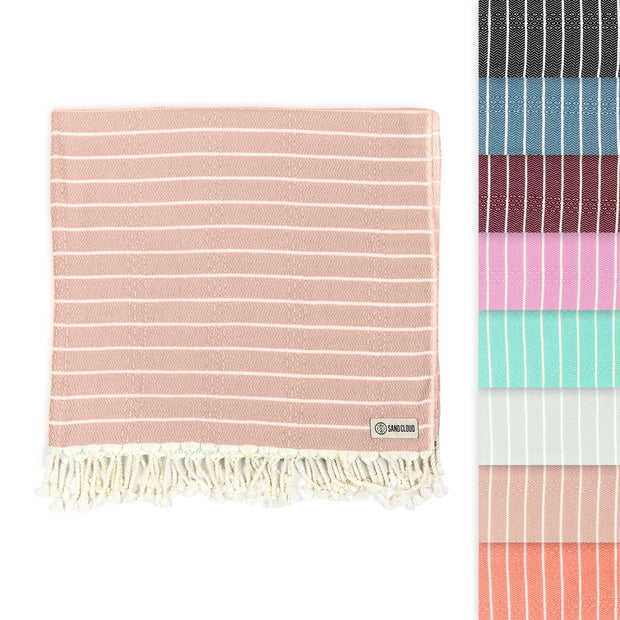 Sand Cloud Turkish Beach Towel - Sand Proof - 100% Certified Organic Turkish Towel - Quick Dry Towel for Beach, Picnic, Blanket or Bath Towel - As Seen on Shark Tank - Gocek (Black)