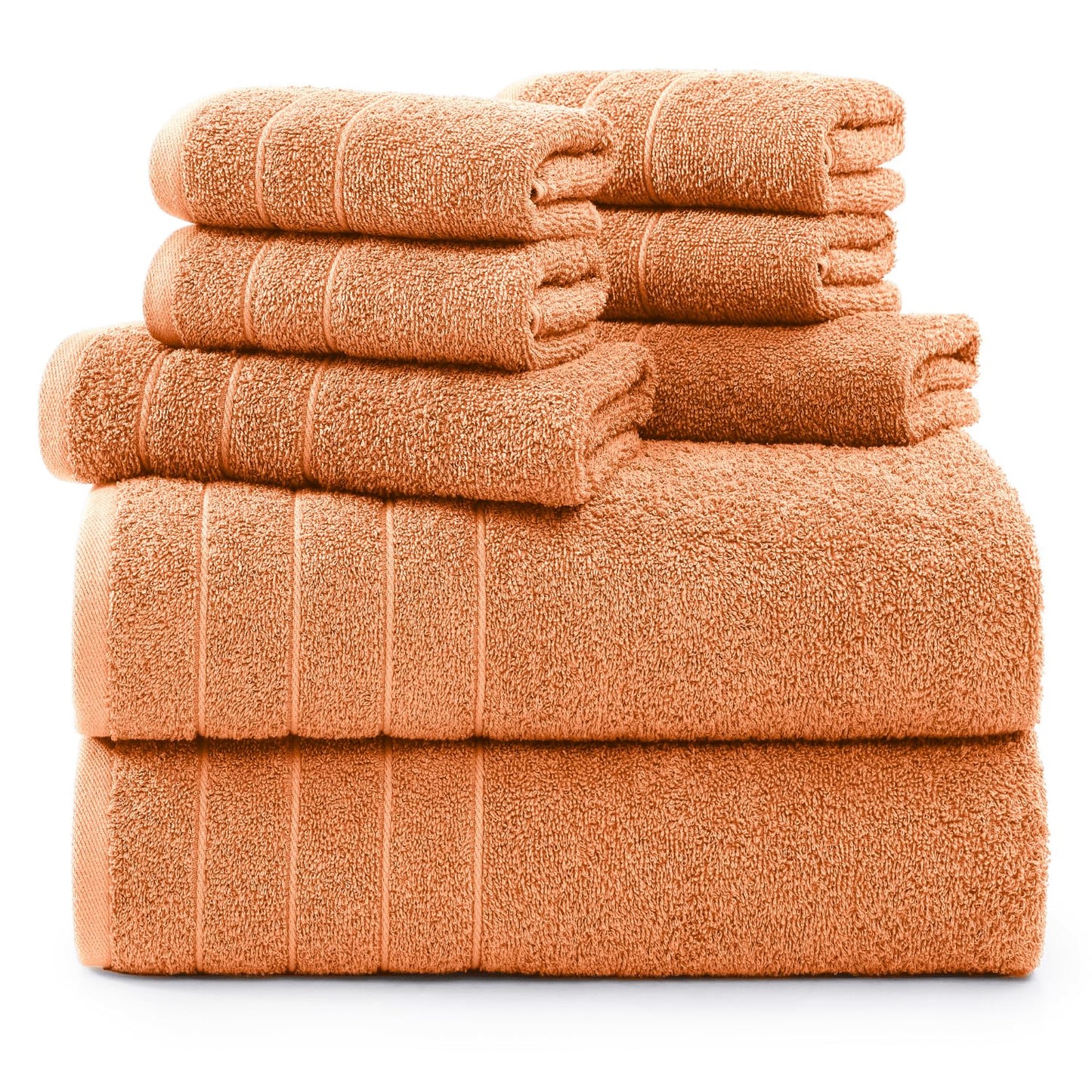 Casa Platino 100% Cotton Luxury Bathroom Towel Set - 8 Pc - Ring Spun, Quick Dry, Soft & Highly Absorbent - 2 Bath, 4 Washcloths, 2 Hand Towels - Remains Plush After Multiple Washes - Cerulean Blue