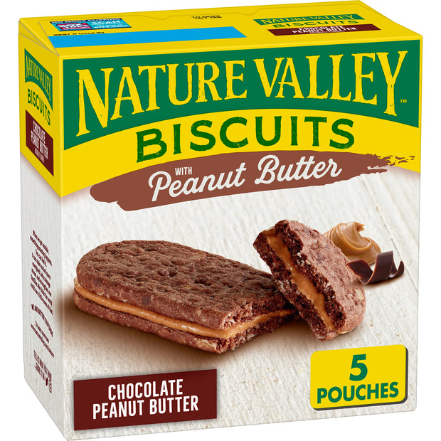 Nature Valley Biscuit Sandwiches, Peanut Butter, Snack Bars, 10 Bars, 13.5 oz