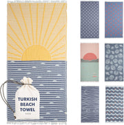Turkish Beach Towel - Large 36 x 71 | Quick Dry Beach Towel is Essential for Enjoying A Day at The Beach | Sand Free Beach Towels for Clean and Comfortable Experience (Sunset, Large)