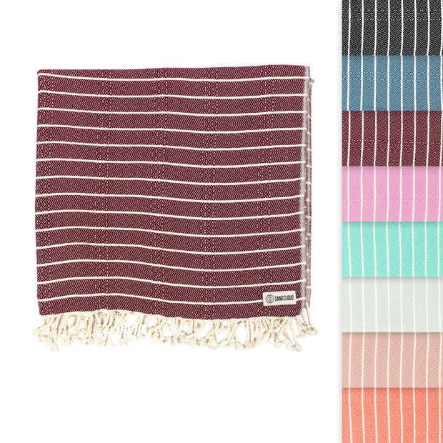 Sand Cloud Turkish Beach Towel - Sand Proof - 100% Certified Organic Turkish Towel - Quick Dry Towel for Beach, Picnic, Blanket or Bath Towel - As Seen on Shark Tank - Gocek (Black)